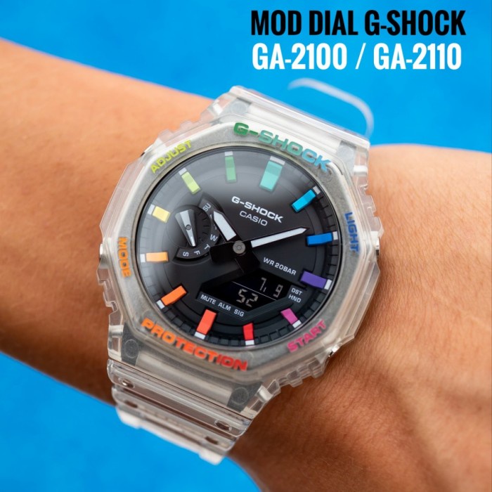 Dial G-shock GA-2100 G-2110 Angka Casio GShock GA2100 - Rainbow