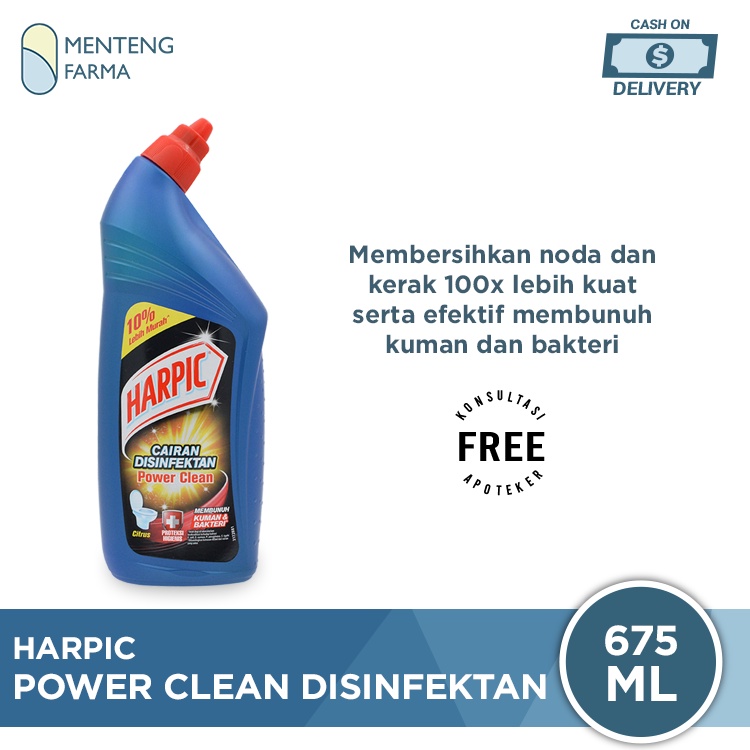 Harpic Power Clean Disinfektan Citrus 675 ML - Pembersih dan Penghancur Kerak Kloset