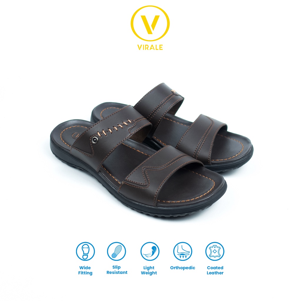 Sandal Kulit Pria Dewasa Original Model Terbaru Mamojo Store BR 03