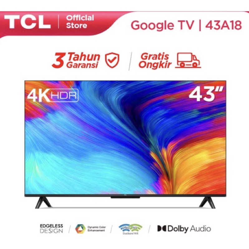 smart tv tcl 43 inch A18 43A18 Google tv 4K UHD