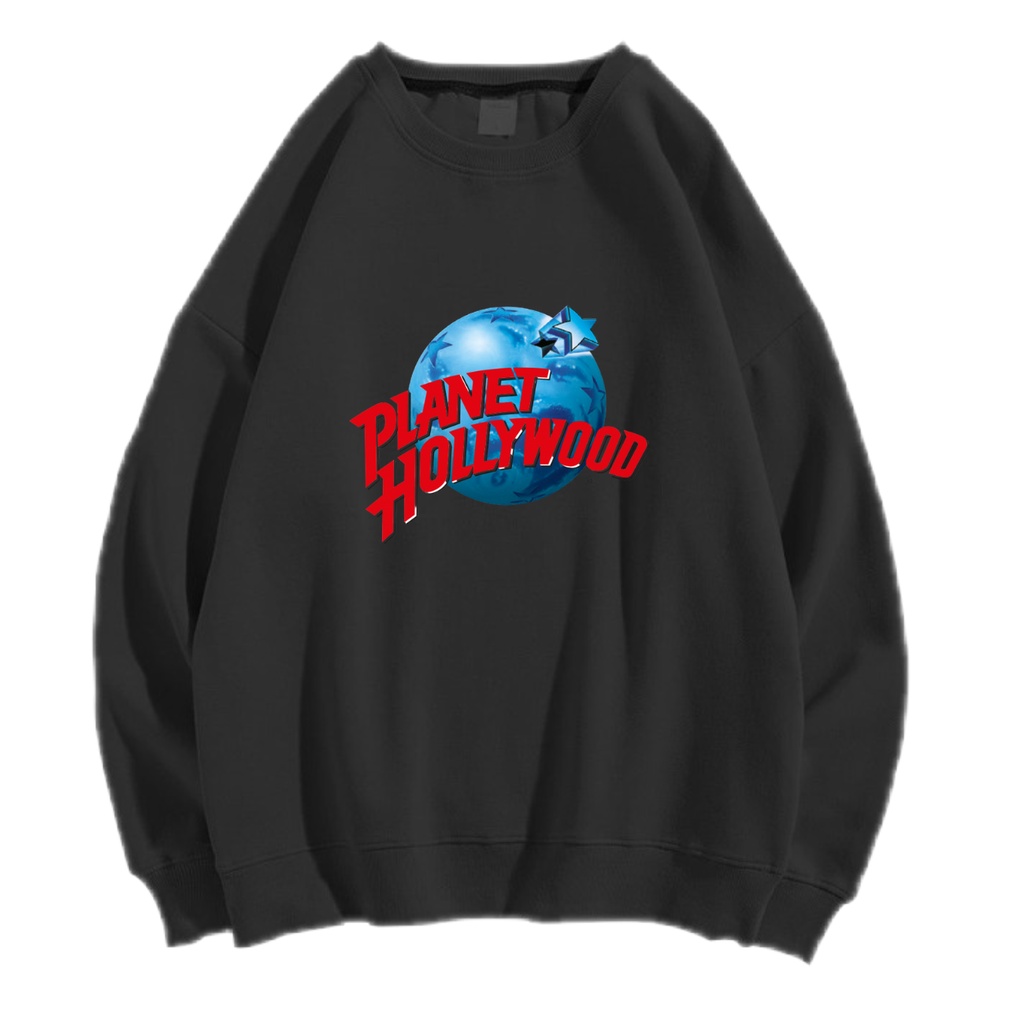 PLANET HOLLYWOOD SWEATER CREWNECK PRIA WANITA Size M-XXL ANAIRA