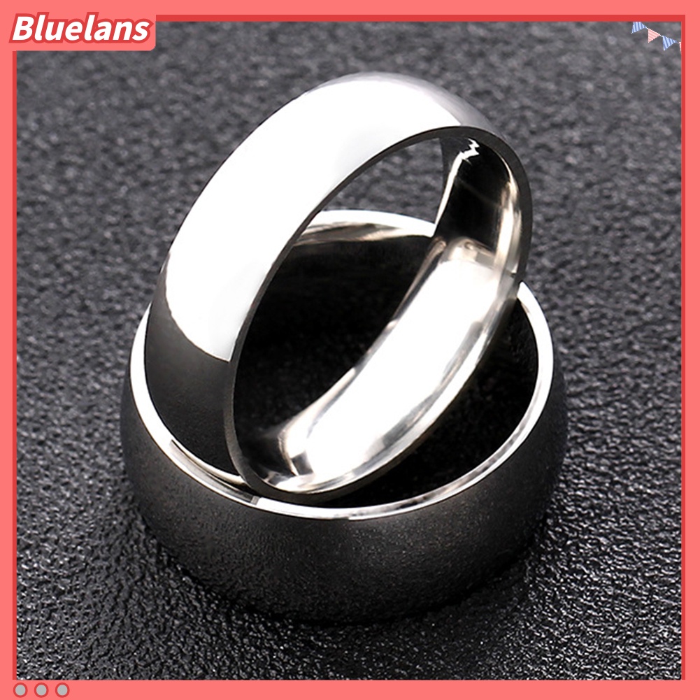 Bluelans Unisex Fashion Stainless Steel Engagement Couple Band Finger Rings Jewelry Gift