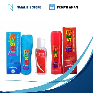 Pelumas Sutra / Fiesta Lubricant Waterbased Strawberry/Natural 70ml