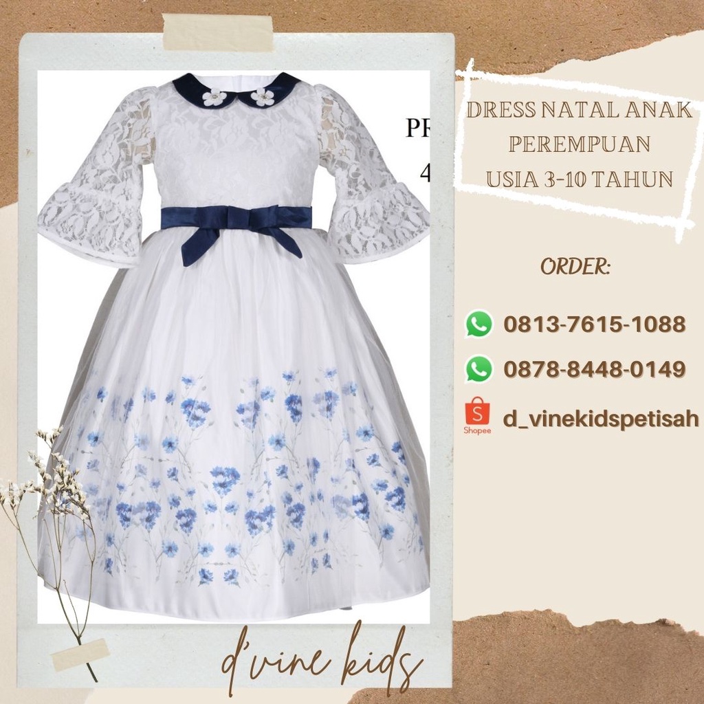 Dress PREMIUM - Baju Natal - Dres Natal Premium - Pakaian Anak Perempuan - Fashion Anak - Anak Perem
