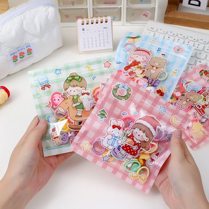 ziplock lucu anak kecil lucu/kantong plastik klip gadis kecil bahagia/happy days zippet lock bag pla