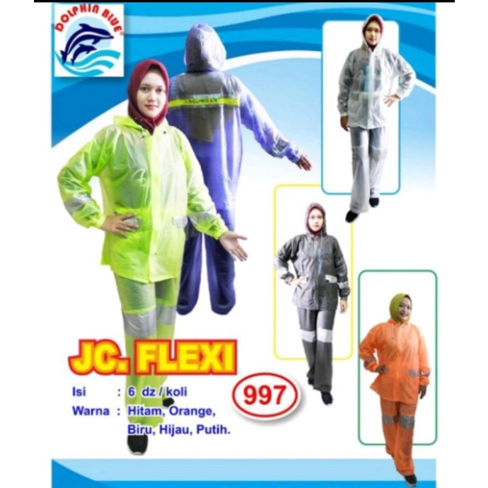 Jas Hujan Elmondo Lexi 934 Flexi Setelan Baju Celana Murah Kuat / Raincoat Transparan