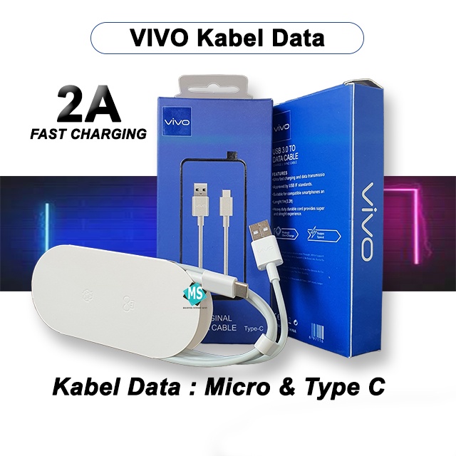 Kabel Data Vivo Original 100% 2A Fast Charging # Kabel Data Vivo Micro usb dan type c