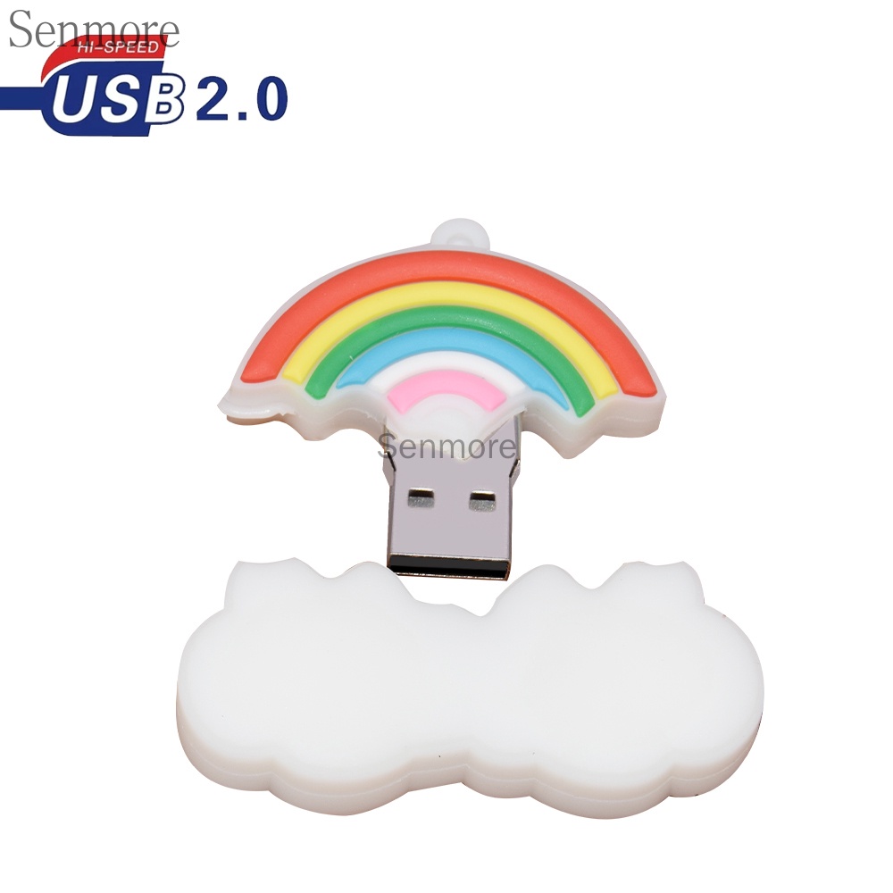 Pendrive 128GB 1GB 8GB 16GB 32GB 64GB Rainbow Cloud 1TB 2TB USB Kecepatan Tinggi