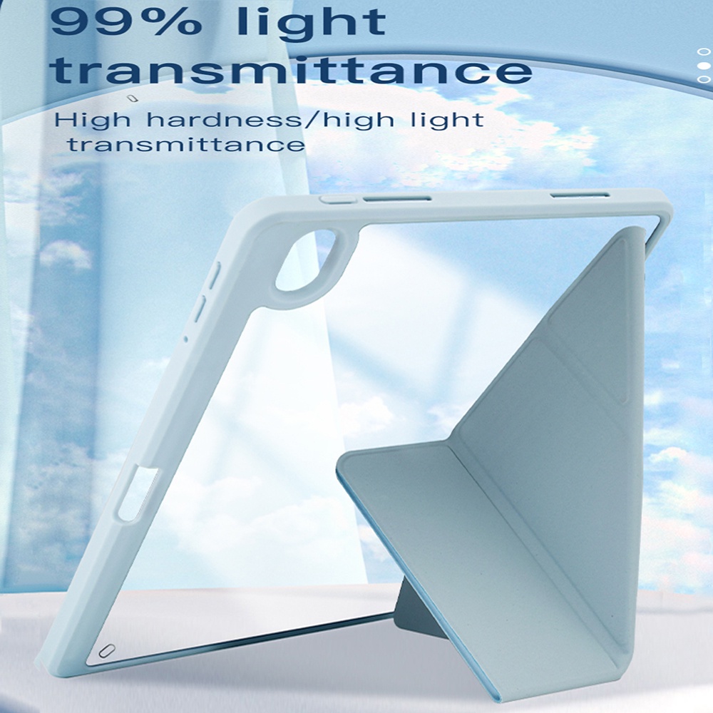 Untuk Huawei MatePad 10.4 2022 2020 BAH4-W09 BAH4-AL10 BAH3-W09 BAH3-AL00 BAH3-L09 W59 Fashion Y-Bracket Transformers High End Akrilik Bening Flip Stand Case Tablet Penutup Pelindung