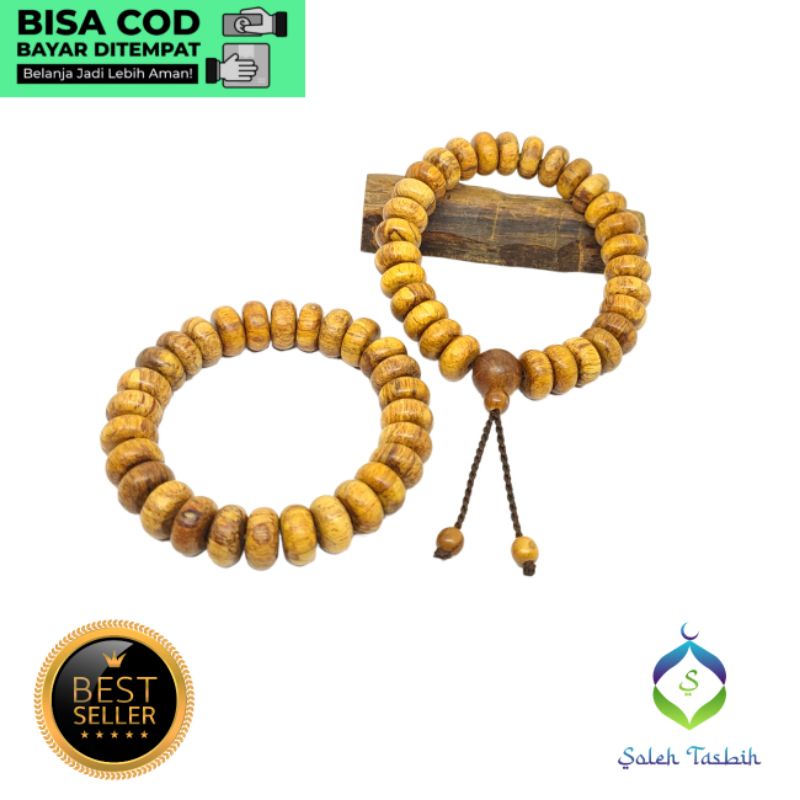 Gelang Gaharu Motif Pipih Size 7mmx12mm, Kayu Gaharu Original/COD