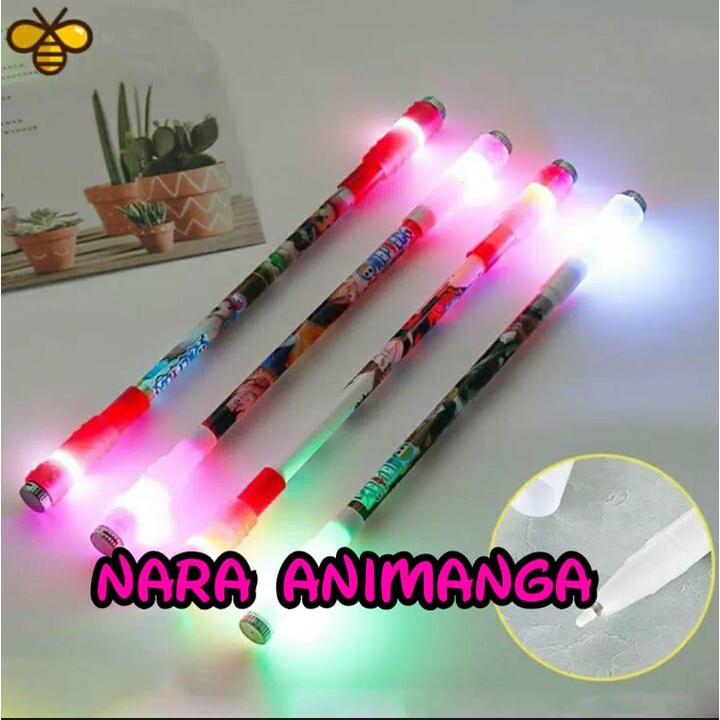 

Nara Animanga Pulpen Gel Putar Jari Lampu LED Anime One Piece Luffy Zoro Sanji Chopper