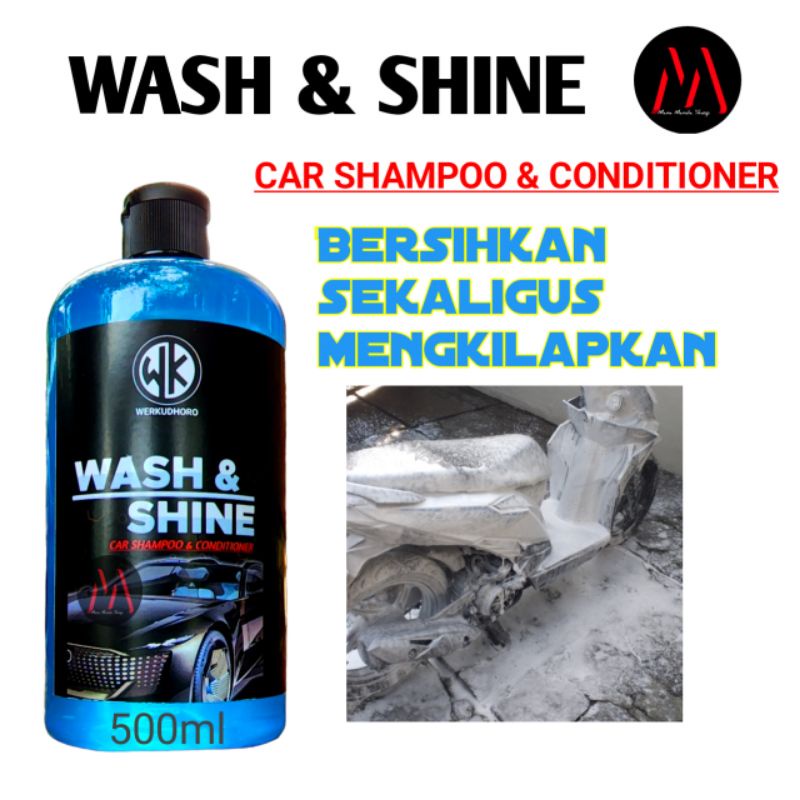 Shampo Mobil Motor Wash &amp; Shine / Biang Shampo Salju / Sabun Cuci kendaraan / Pengkilap Mobil