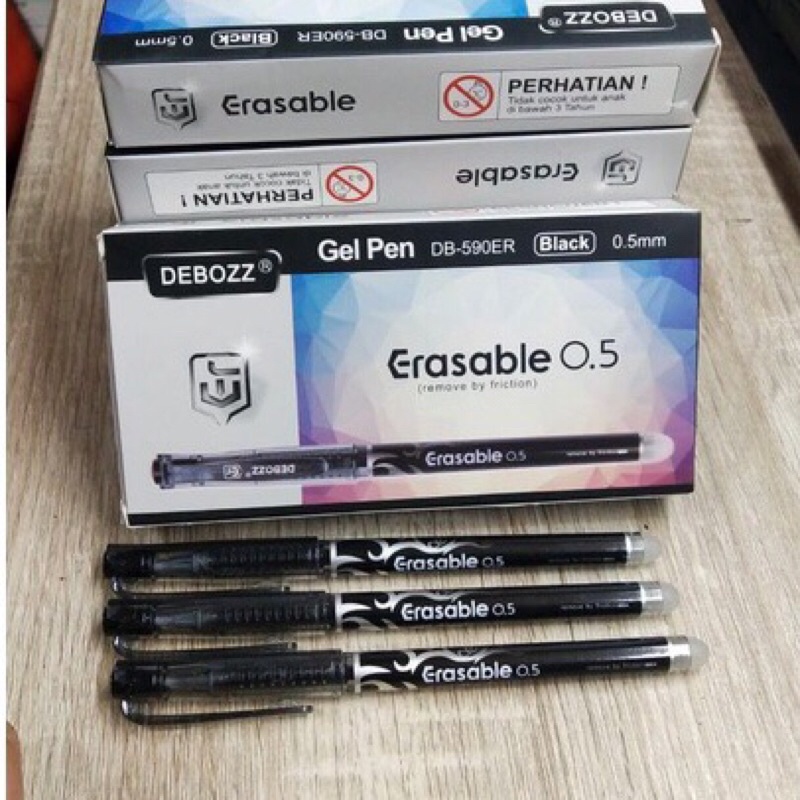 

PENA GEL Erasable / Bisa di Hapus Debozz Gel Pen Black, Pen Bisa di Hapus Hitam Pen Gel Fancy 1 Pcs