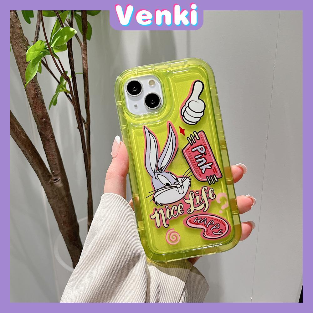 Case For iPhone 14 Pro Max TPU Soft Jelly Airbag Case Cartoon Cute Rabbit Clear Case Camera Protection Shockproof For iPhone 14 13 12 11 Plus Pro Max 7 Plus X XR