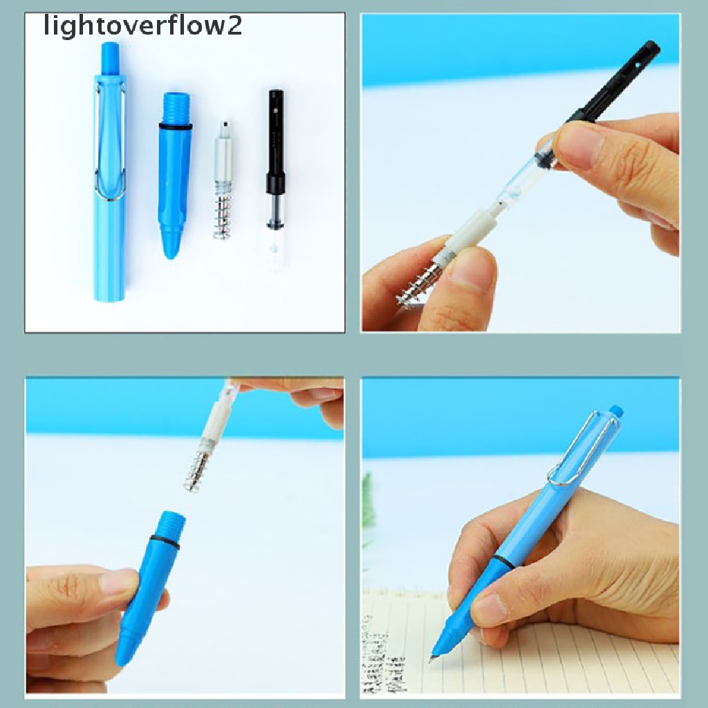 (lightoverflow2) Pena Fountain Tinta 0.38mm Multifungsi Untuk Perlengkapan Sekolah