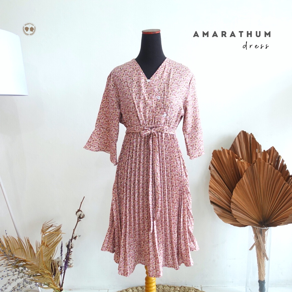 Marves - Amarathum Dress For Mom / Baju Dress Perempuan Dewasa Cantik / Dress Wanita Elegan