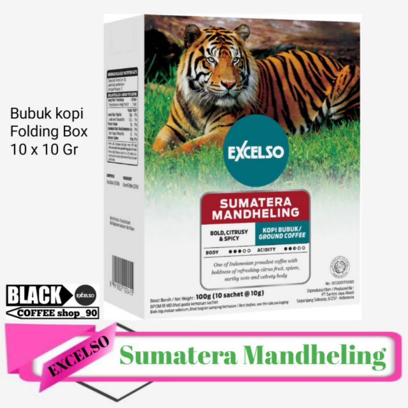 

Excelso Sumatera Mandheling Single serving (folding box 10 sch x 10 gr)