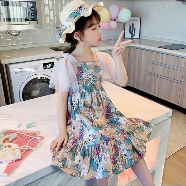 DRESS ANAK PEREMPUAN IMPORT/ DRESS ANAK CEWE / DRESS PANTAI ANAK CEWE / GAUN PESTA ANAK/ GAUN DRESS 