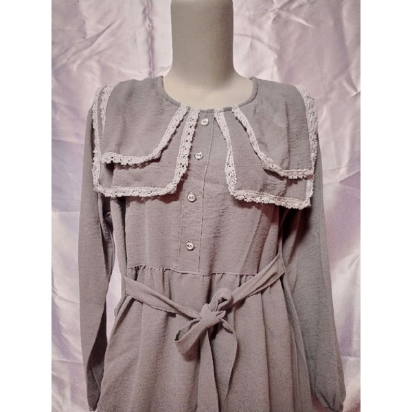 Tunik renda bahan crinkle