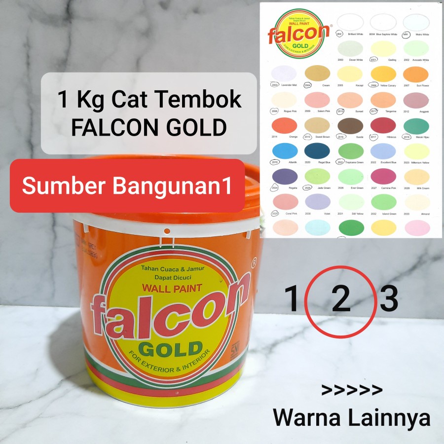 Cat tembok FALCON GOLD 1 kg cat dinding triplek kecil
