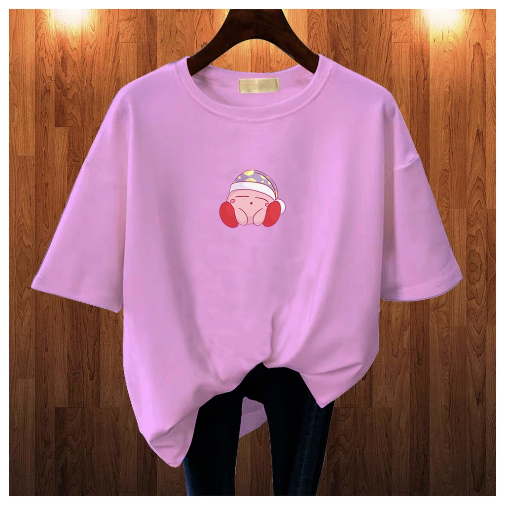 CALVIERO SHOP - BAJU KAOS ATASAN WANITA PRINT KIRBY SLEEP LOGO GALAXY PRINT