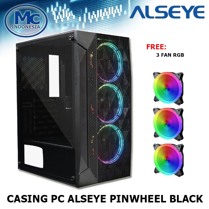 CASING CPU GAMING PINWHEEL BLACK