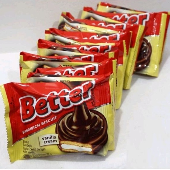 

BETTER SANDWICH BISCUIT VANILLA CREAM isi 10's - biskuit lapis coklat krim vanila