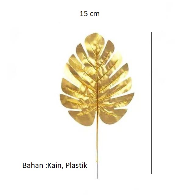 Jual CFL09 Cake Topper Leaves Monstera Emas Daun Metalik Hias Dekor ...