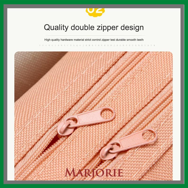 Kreatif Double-layer Kapasitas Besar Portable Pen Bag Sederhana Oxford Cloth Zipper Stationery Bag-MJD