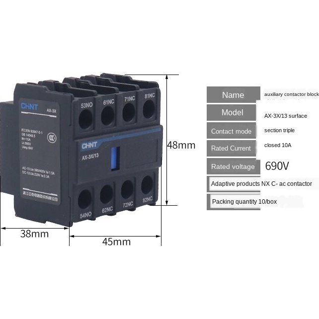 Kontaktor Auxiliary Block Contact CHINT AX-3X/22