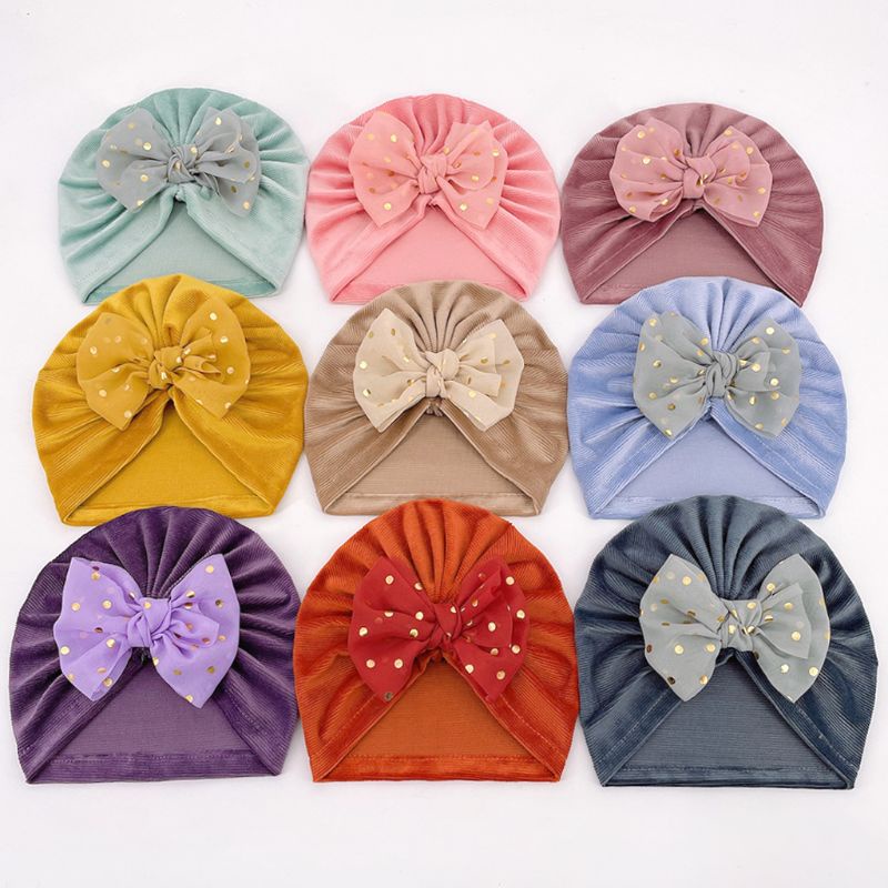 (pimenova) Topi bayi newborn bahan sued / beludru turban bayi topi bayi