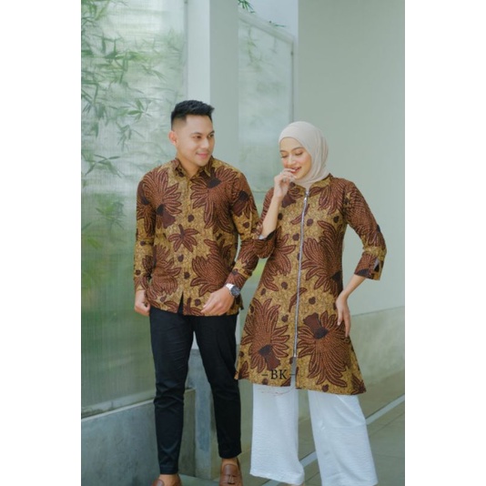 ATASAN BATIK COUPLE MODERN KANCING DEPAN INARA SOFTCOLOR || ATASAN KERJA || M-L-XL-XXL-3L-4L