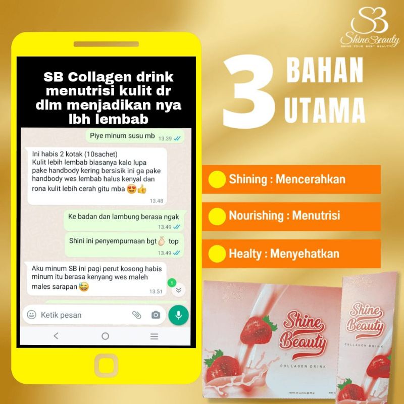 

shine beauty colagen tubuh bikin putih dlm 7hr 1boks besar