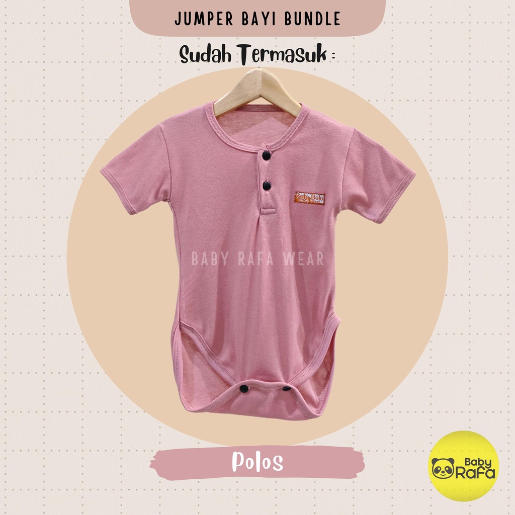 Serian Dusty - 3 Pcs Jumper Bayi Serian PINK DUSTY Baju Kodok Bayi Jumpsuit Bayi Jumper Bodysuit Bayi SNI Bolo Bolo