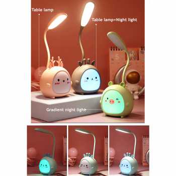 Lampu Meja Belajar Lampu Tidur Anak Karakter Kartun Rusa Unik Lucu Imut Aesthetic / Lampu Baca LED Cute Cartoon Antelope Deer / Lampu Belajar Fleksibel / Lampu Belajar Baterai / Lampu Meja Belajar Baca Table Lamp Portable Karakter LED / Lampu Membaca Buku