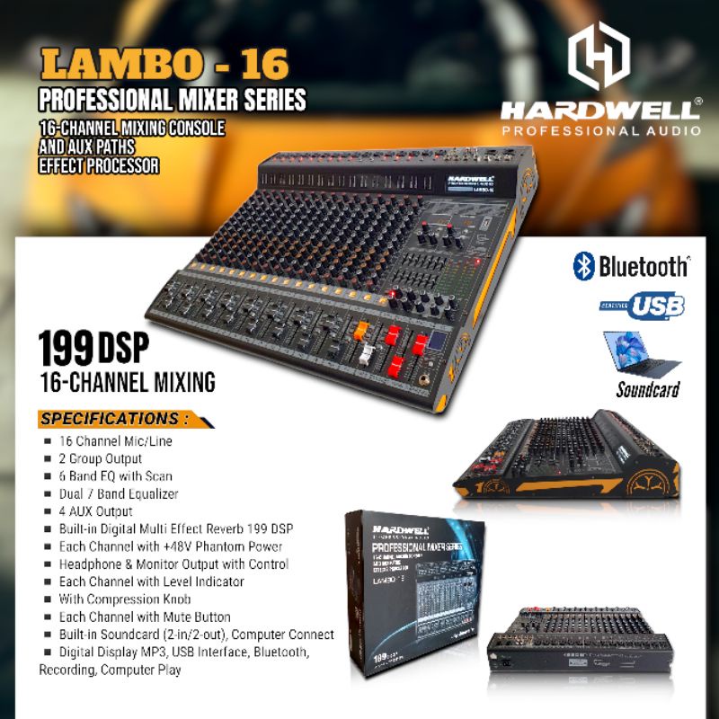 Mixer Audio 16 Channel HARDWELL LAMBO 16 Channel Original