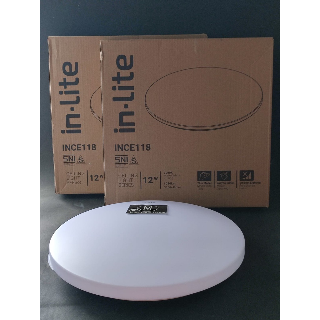 LAMPU BARET INLITE / CEILING LIGHT 12 WATT INCE118 PUTIH/KUNING