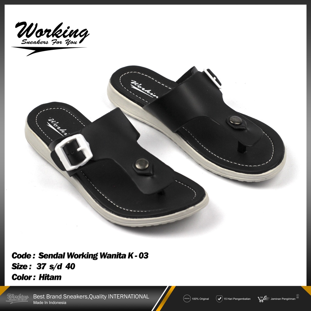 Sandal Jepit Wanita Working K-03 Sandal Fashion Flip Flops Nyaman Sendal Pantai