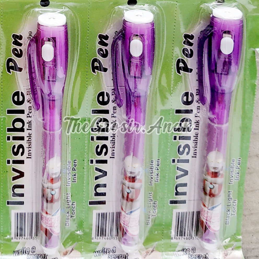 MURAH!!! PULPEN AJAIB Senter Nyontek Invisible Pen With UV Light