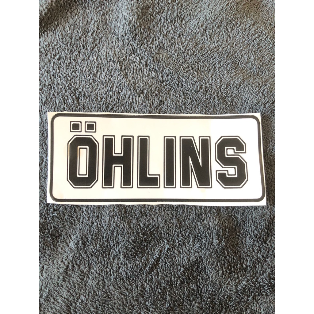 promo Sticker Ohlins stiker motor motif ohlins sweden ori jumbo hitam logo shockbreaker tabung body 