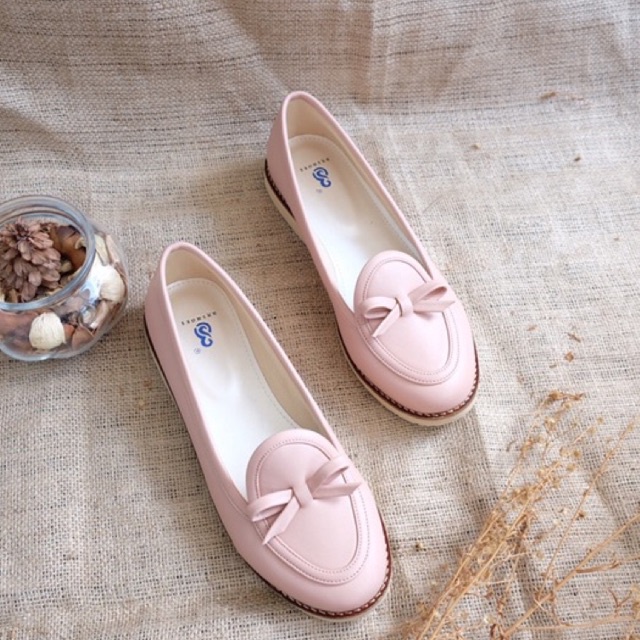 [SIAP KIRIM] BRShoes34 Pink Sepatu Kerja Casual Flat Wanita