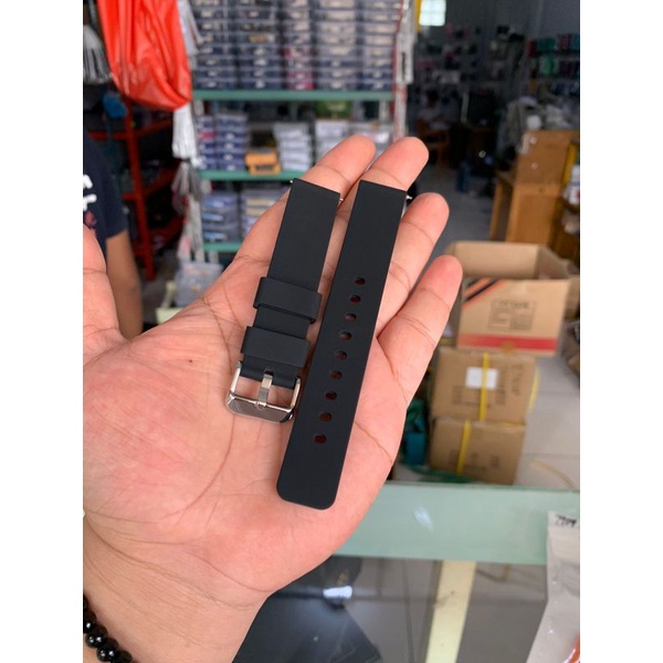 Strap Tali Jam Tangan silicon hitam size 18mm 9909 new model