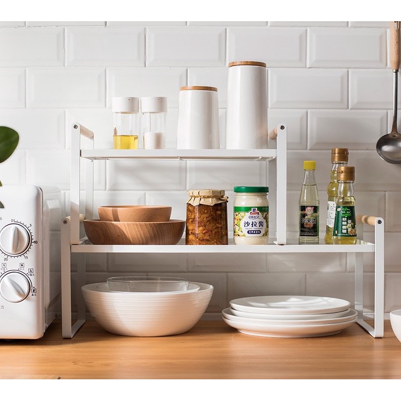 【RUMATIDY】 Rak Dapur Serbaguna 2 Tingkat Rak Bumbu dan Penyimpanan Multifungsi Estetik Aesthetic