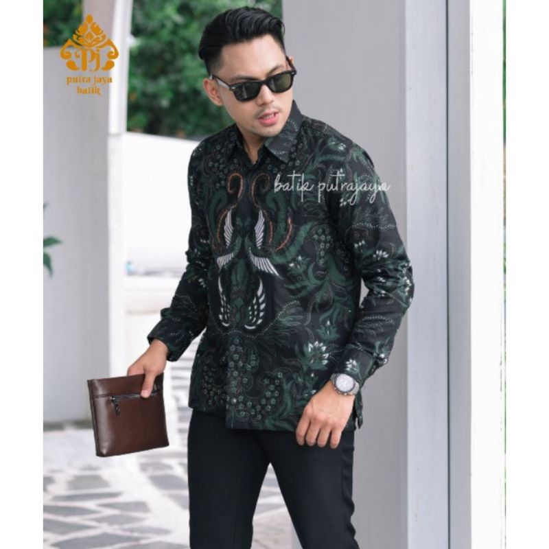 TIRTA IJO Baju Batik Pria Lengan Panjang Slim Fit Kemeja Premium Full Furing Katun Formal Cowok keren S M L XL XXL Lamaran Tunangan Wisuda Kondangan Nikahan Grosir Partai Katun Halus Adem Tebal Sragenan Pns Korpri Kerja Kantor Batik Nadya Putra Jaya