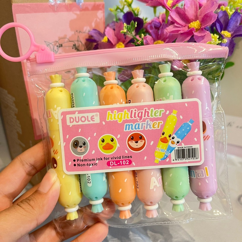 STABILO PASTEL 1 SET BENTUK SOSIS ISI 6 WARNA LENGKAP HARGA TERMURAH SPIDOL 1PACK WARNA-WARNI IMUT CUTE ALAT TULIS STATIONARY FANCY KUALITAS PREMIUM READY GROSIR DAN COD