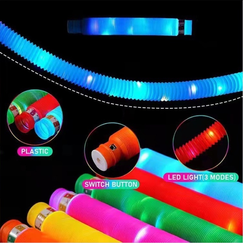 COD❤️Pop Tubes LED Lampu Mainan Anak Pop Pipes Led Warna Light Up Fidget Sensory Toys Murah Bisa Kreasikan Bentuk Apa Ajah