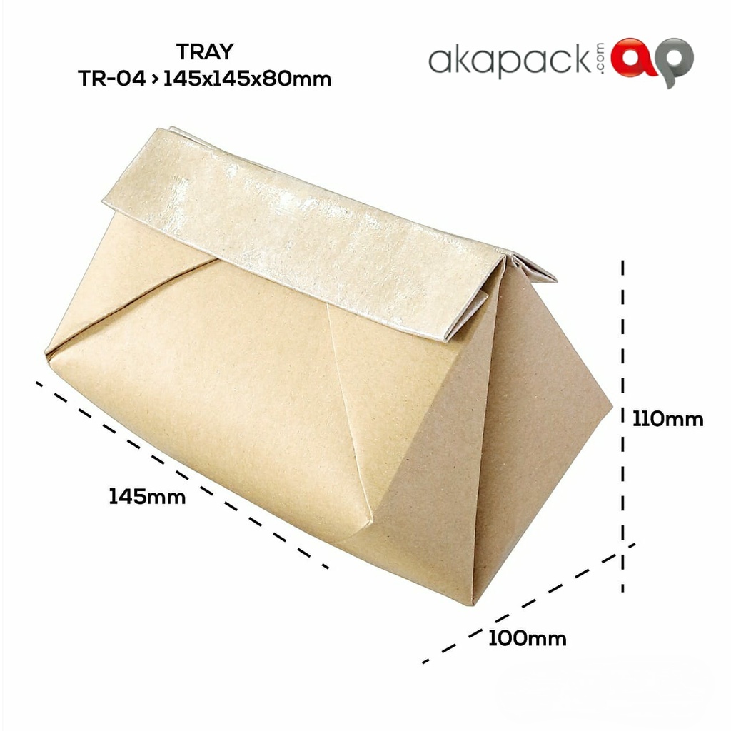 Kertas Nasi Bungkus Kraft (Full Laminasi) / Tray Nasi Bungkus Kraft TR 004 K09 & TR 007 K09