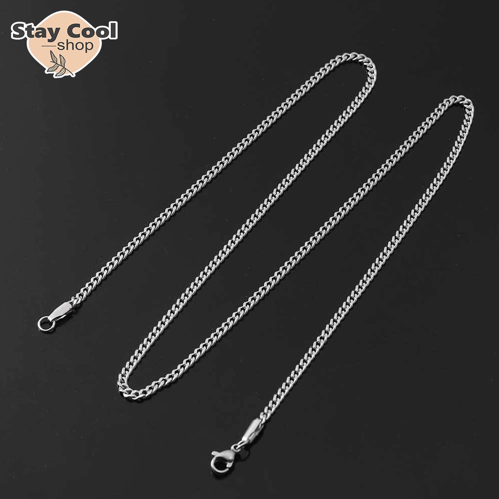 Kalung Titanium Rantai Gepeng Pria dan Wanita Model Gepeng Terbaru High Quality Import