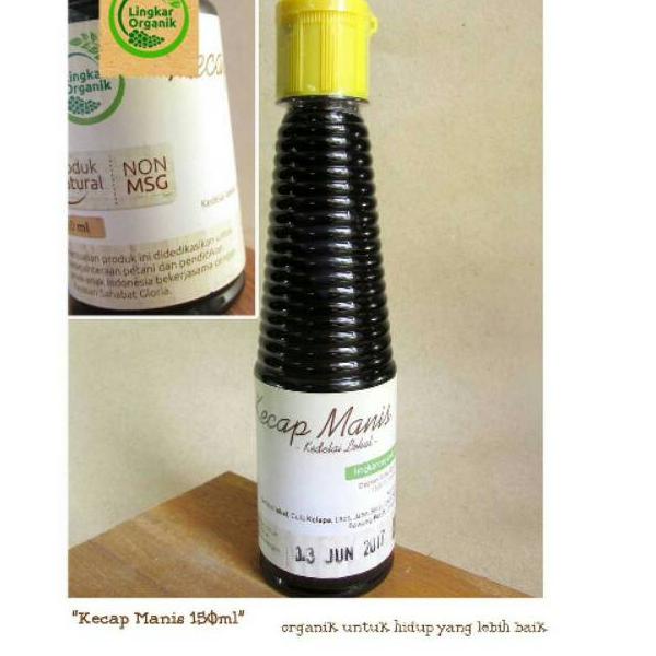 

kodeCc1C6--Kecap Manis kemasan 150ml (KECIL) Organik bebas/non MSG Lingkar Organik