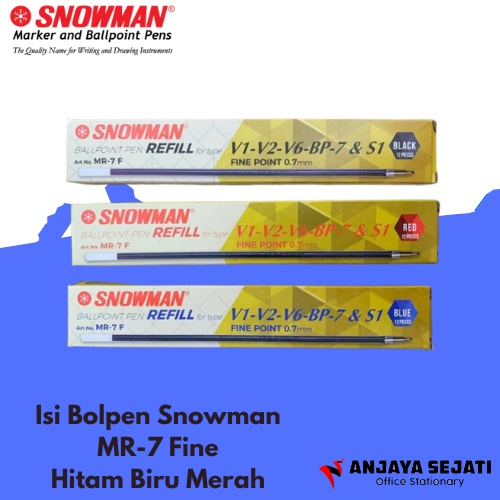 

Isi Bolpen Snowman MR-7 Fine | Refill Pulpen | Perlusin (Isi 12pcs)